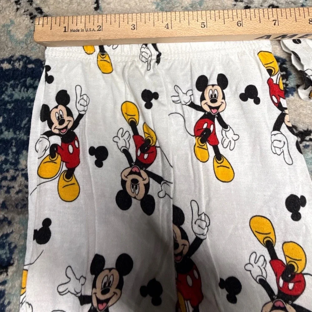 Disney Junior Mickey Mouse‎ Pajama Set White 12M Viscose Spandex 2pc Snug Fit